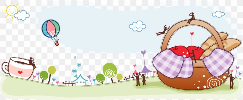 Picnic Basket Illustration, PNG, 1258x522px, Picnic, Animation, Basket, Cartoon, Child Download Free
