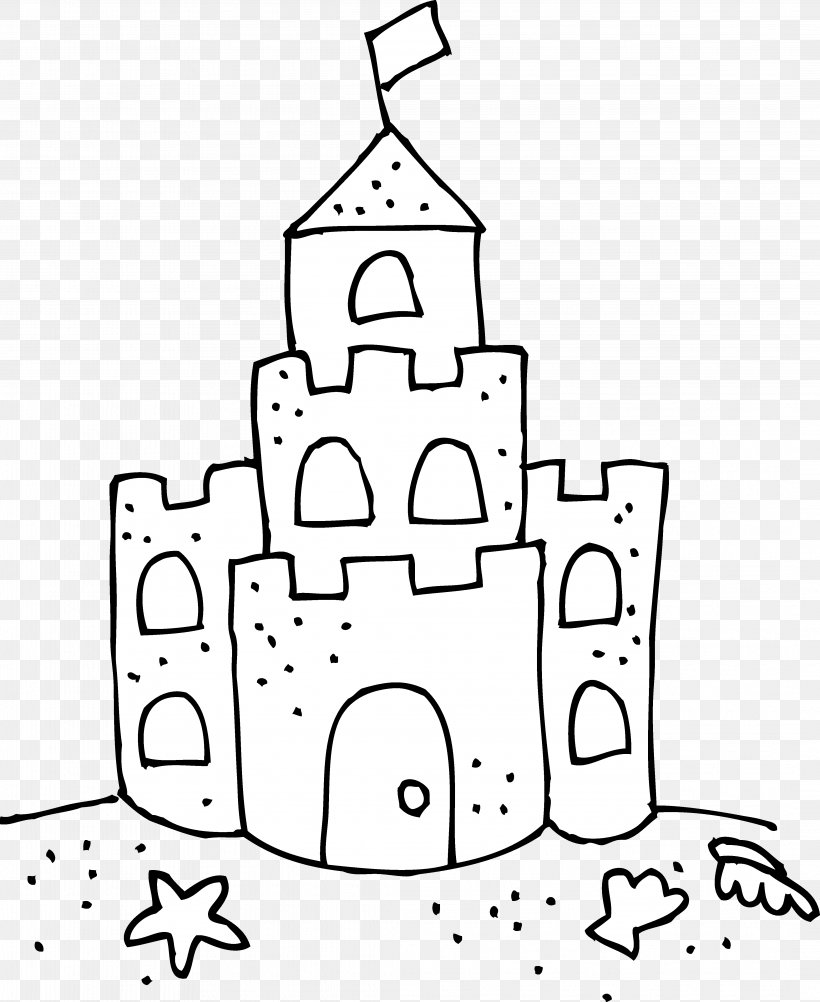 Sand Art And Play Drawing Coloring Book Clip Art, PNG, 4262x5208px, Sand Art And Play, Area, Art, Black And White, Castle Download Free