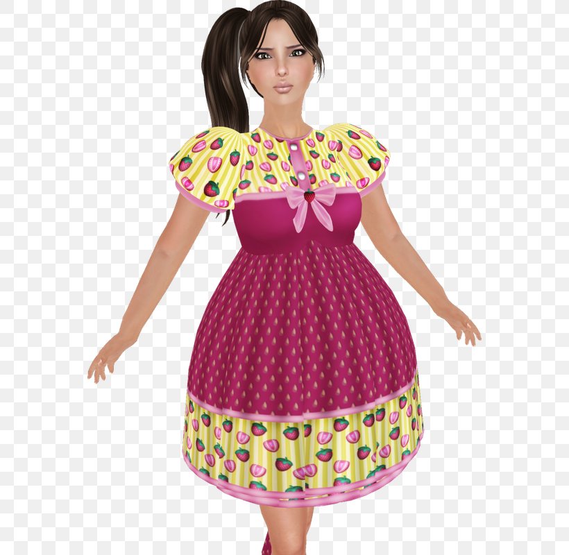 Polka Dot Pink M Dress Sleeve, PNG, 568x800px, Watercolor, Cartoon, Flower, Frame, Heart Download Free