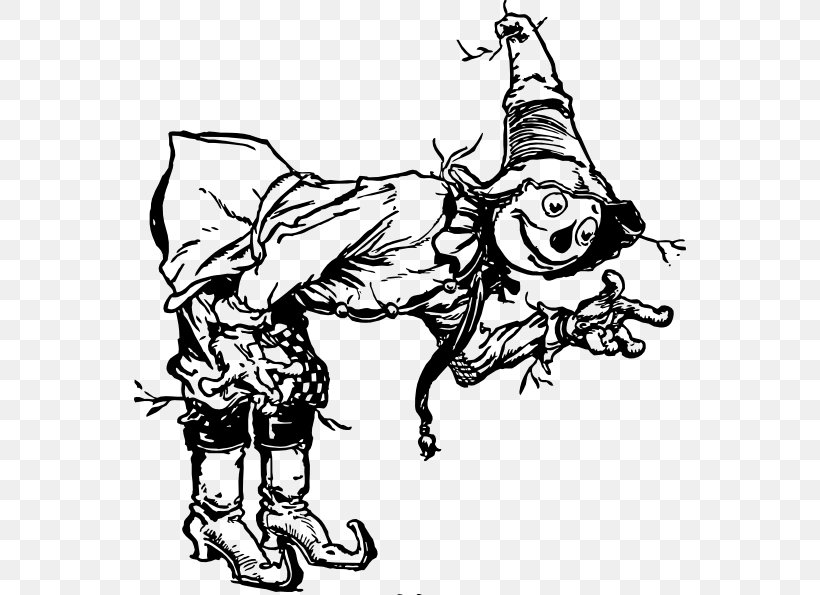 Scarecrow The Wonderful Wizard Of Oz The Wizard Clip Art, PNG, 552x595px, Scarecrow, Art, Artwork, Black And White, Cartoon Download Free