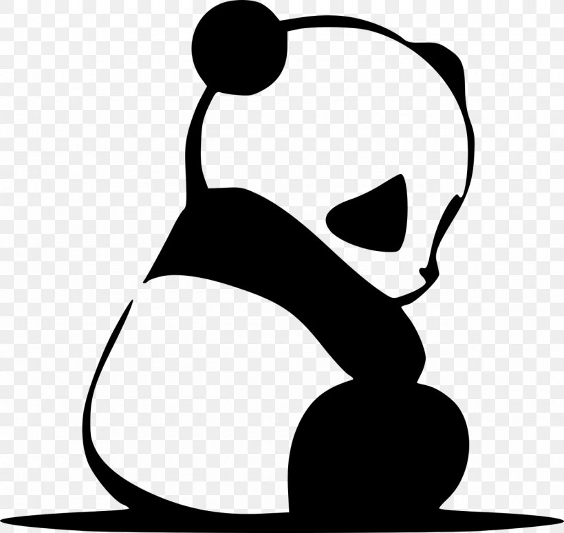 Giant Panda Bear Silhouette Drawing Clip Art, PNG, 1280x1210px, Giant Panda, Artwork, Bear, Black, Black And White Download Free