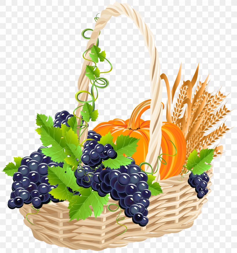 Harvest Grape Fruit Basket, PNG, 4670x5000px, Harvest, Auglis, Autumn, Basket, Floral Design Download Free