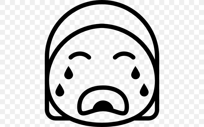 Emoticon Smiley Crying Clip Art, PNG, 512x512px, Emoticon, Black, Black And White, Crying, Emotion Download Free