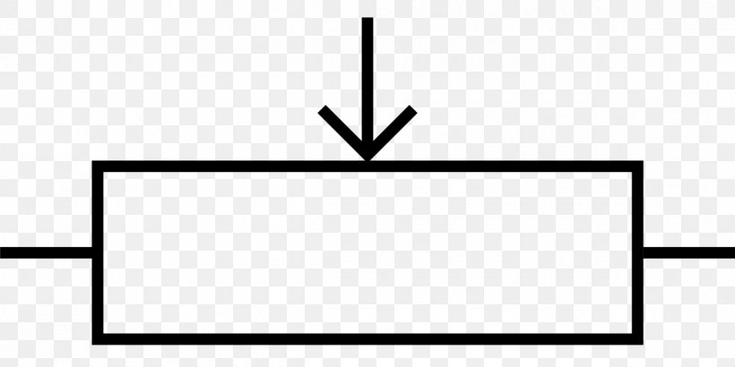 Potentiometer Resistor Electronic Symbol Electronics, PNG, 1200x600px, Potentiometer, Analogue Electronics, Area, Black, Black And White Download Free