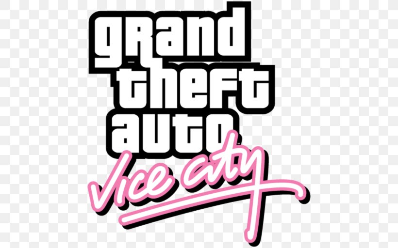 Grand Theft Auto: Vice City Logo Clip Art, PNG, 512x512px, Grand Theft Auto Vice City, Area, Brand, Decal, Grand Theft Auto Download Free