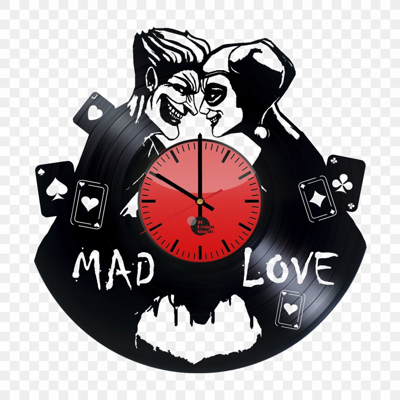 Harley Quinn Joker Phonograph Record The Batman Adventures: Mad Love Clock, PNG, 4016x4016px, Watercolor, Cartoon, Flower, Frame, Heart Download Free