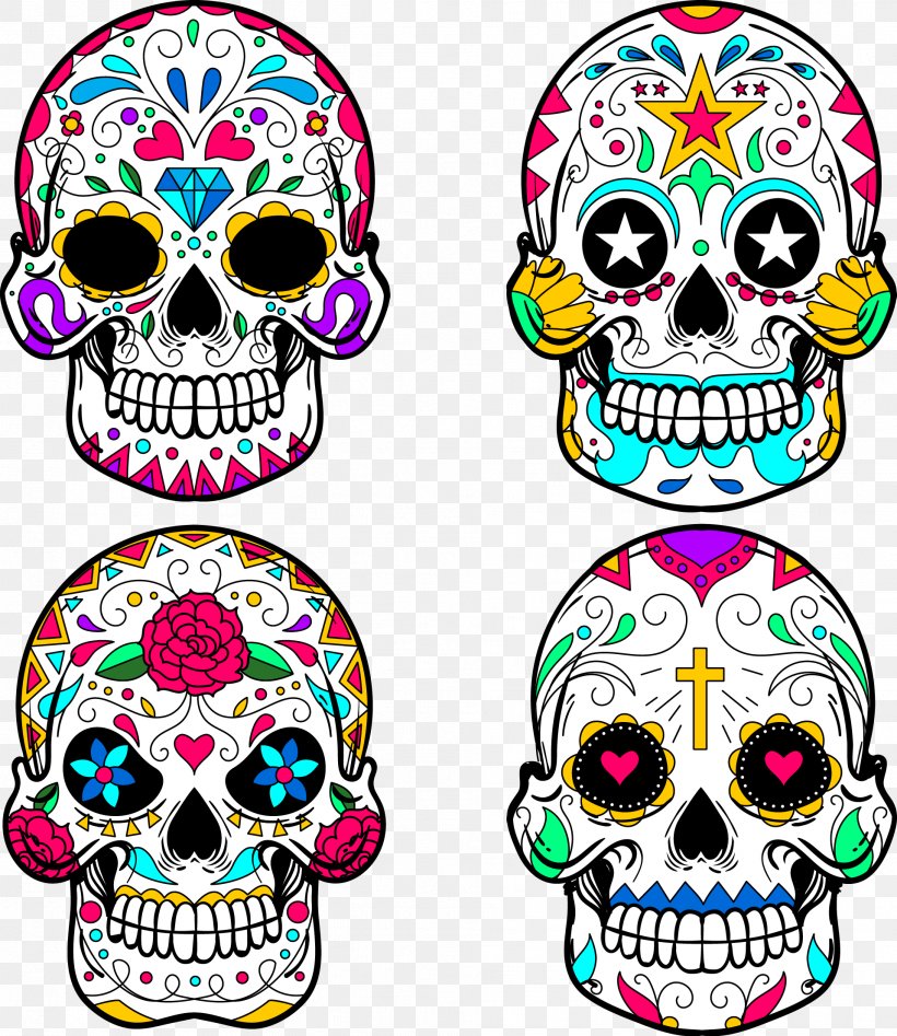 Calavera Skull, PNG, 1916x2214px, Calavera, Art, Bone, Calaveras Skull, Color Download Free