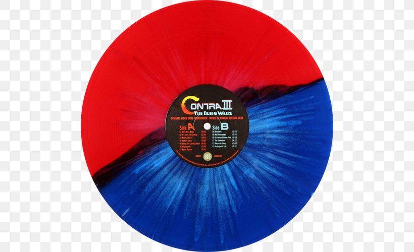 Contra III: The Alien Wars Original Video Game Soundtrack Contra: Hard Corps Phonograph Record, PNG, 500x500px, Contra Iii The Alien Wars, Alien, Blue, Cobalt Blue, Contra Download Free