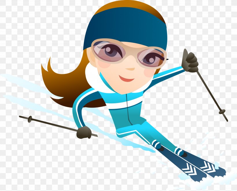 Cartoon Animation Winter Skiing, PNG, 3893x3144px, Cartoon, Animation, Art, Drawing, Fictional Character Download Free