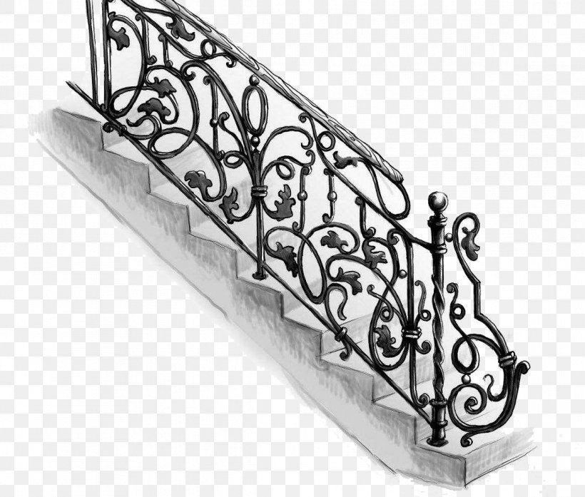 Forging Handrail Staircases Guard Rail Fence, PNG, 1164x990px, Forging, Balcony, Baluster, Black And White, Cast Iron Download Free