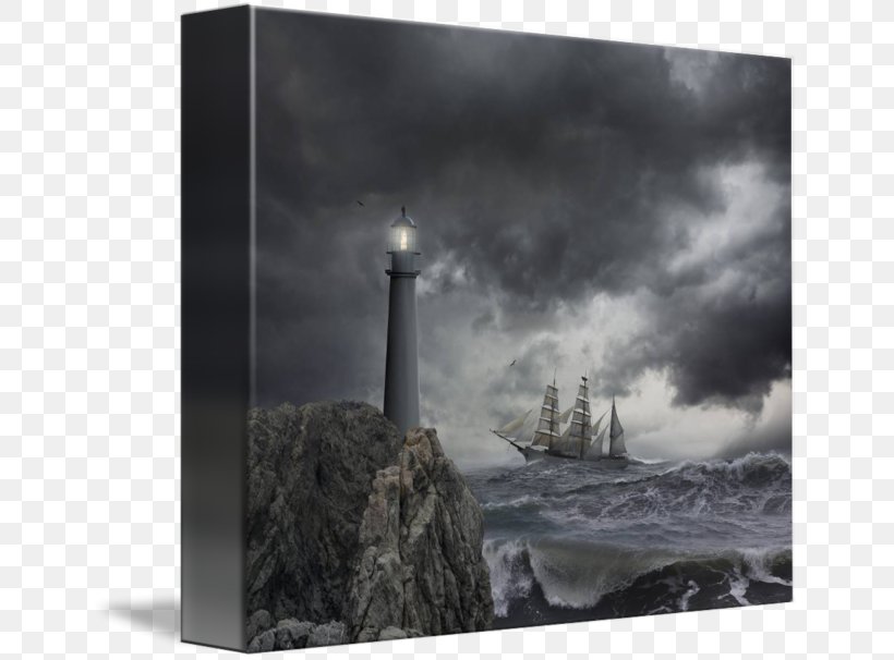 Lighthouse Storm Tall Ship Lighthouse Storm, PNG, 650x606px, Lighthouse, Beacon, Black And White, Energy, Geological Phenomenon Download Free