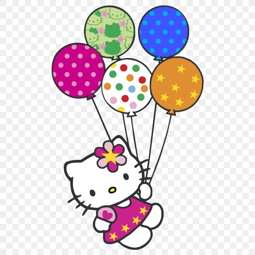 Hello Kitty Balloon Clip Art Birthday Vector Graphics, PNG, 1200x1200px, Hello Kitty, Artwork, Balloon, Birthday, Birthday Cake Download Free