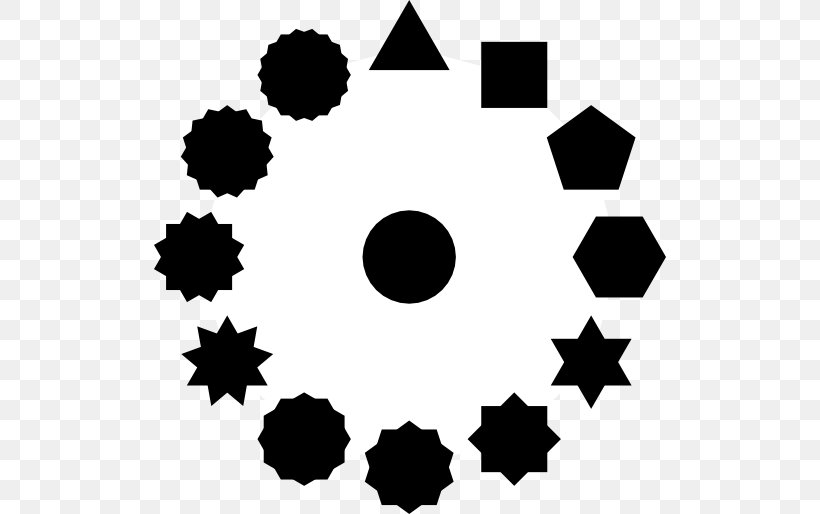 Star Polygon Circle Clip Art, PNG, 512x514px, Polygon, Black, Black And White, Hexagon, Monochrome Download Free