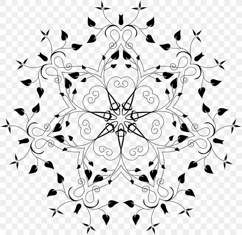 Confessions Of A Pillow Princess Symmetry White Leaf Pattern, PNG, 2354x2294px, Confessions Of A Pillow Princess, Area, Black, Black And White, Branch Download Free