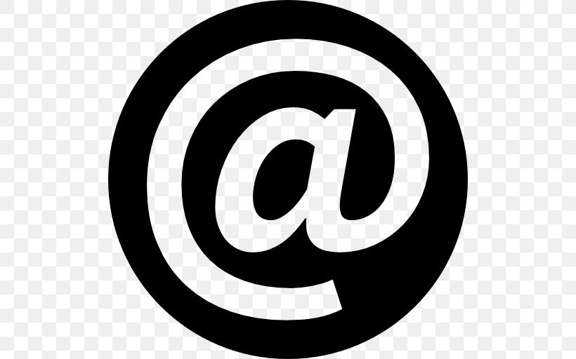 At Sign Symbol Arroba Email, PNG, 512x512px, At Sign, Area, Arroba, Black And White, Brand Download Free