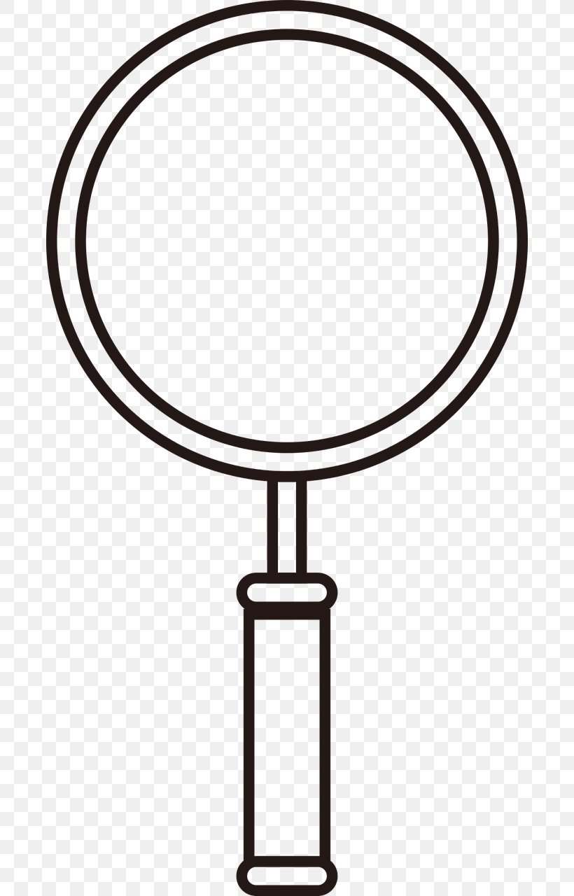 Magnifying Glass Drawing Clip Art, PNG, 688x1280px, Magnifying Glass, Area, Art, Bathroom Accessory, Black And White Download Free