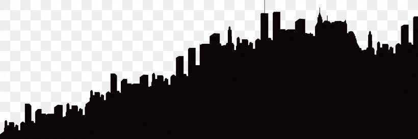 Silhouette Skyline City, PNG, 2363x787px, Silhouette, Architecture, Art, Black And White, Building Download Free