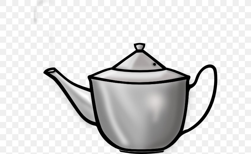 Teapot Coffee Clip Art, PNG, 600x505px, Tea, Black And White, Coffee, Cookware And Bakeware, Cup Download Free