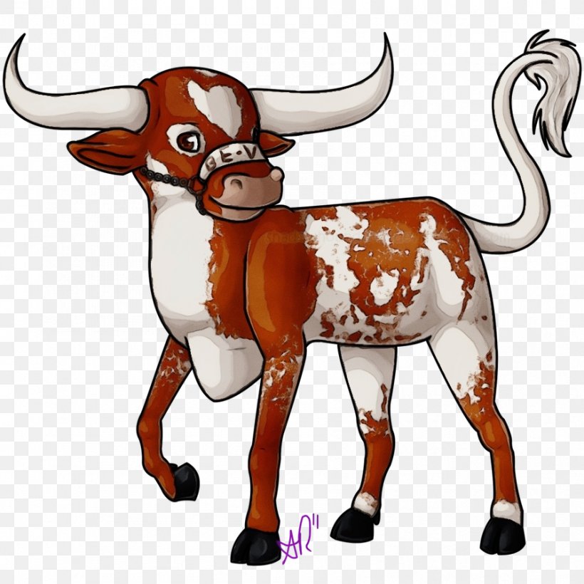 Bovine Clip Art Animal Figure Texas Longhorn Horn, PNG, 894x894px, Watercolor, Animal Figure, Bovine, Bull, Cowgoat Family Download Free