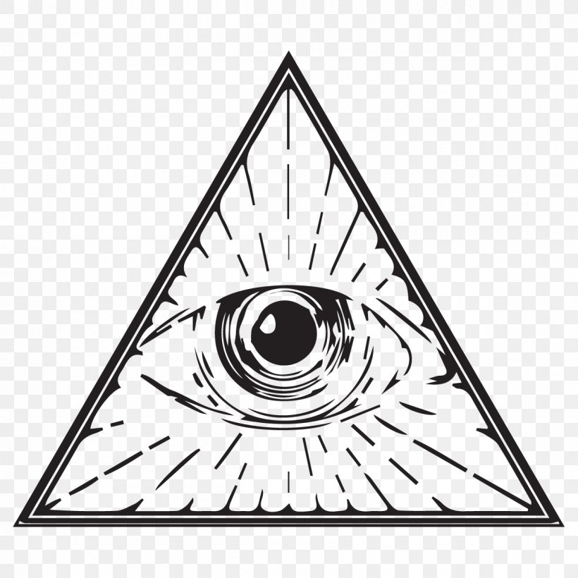 Eye Of Providence Illuminati Drawing Clip Art, PNG, 1200x1200px, Eye Of Providence, Area, Art, Black And White, Drawing Download Free