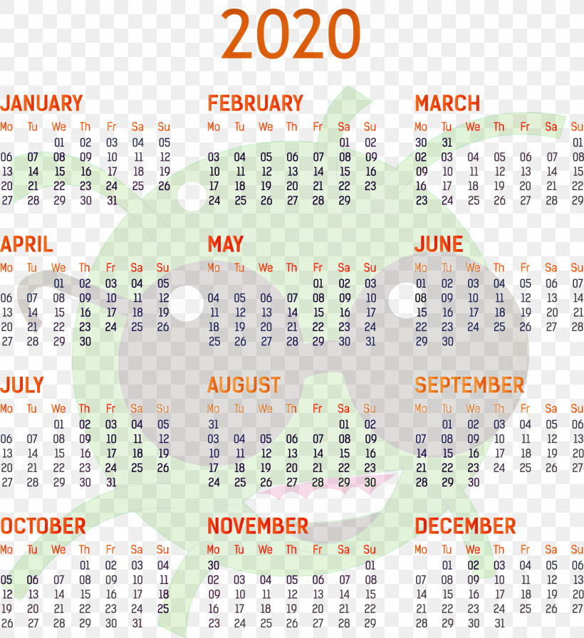 2020 Yearly Calendar Printable 2020 Yearly Calendar Template Full Year Calendar 2020, PNG, 2745x3000px, 2020 Yearly Calendar, Annual Calendar, Aztec Calendar, Aztec Sun Stone, Calendar Date Download Free