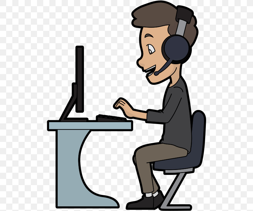 Cartoon Sitting Conversation Job Pleased, PNG, 517x684px, Cartoon, Conversation, Job, Office Chair, Pleased Download Free