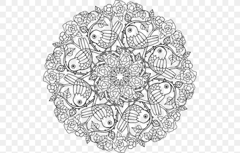 Coloring Book Mandala Drawing Doodle Adult, PNG, 525x525px, Coloring Book, Adult, Anger, Area, Art Download Free