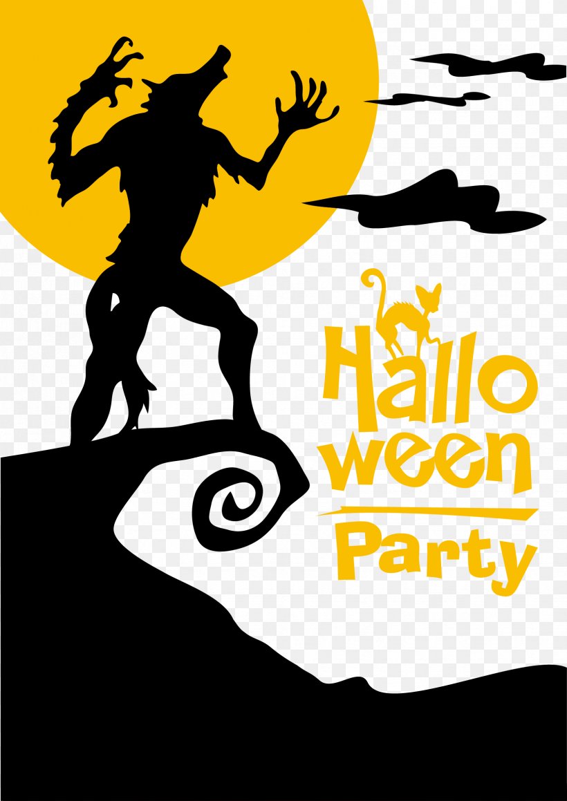 Halloween Werewolf Poster, PNG, 1654x2339px, Gray Wolf, Art, Brand, Clip Art, Costume Party Download Free