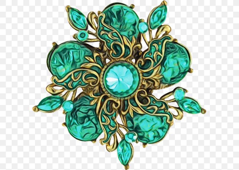 Aqua Turquoise Teal Brooch Jewellery, PNG, 600x583px, Watercolor, Aqua, Brooch, Emerald, Gemstone Download Free