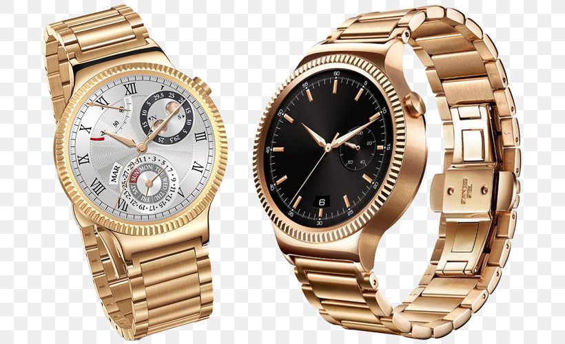 Huawei Watch Smartwatch Stainless Steel Watch Strap Gold, PNG, 730x500px, Huawei Watch, Brand, Gold, Gold Plating, Huawei Download Free