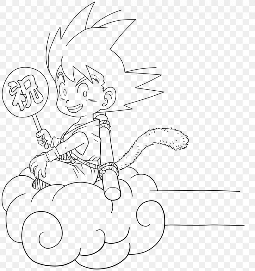 Goku Line Art Dragon Ball Drawing Cartoon, PNG, 868x921px, Watercolor, Cartoon, Flower, Frame, Heart Download Free