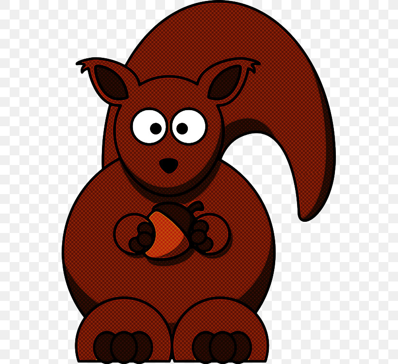 Cartoon Brown Snout Tail Squirrel, PNG, 565x750px, Cartoon, Brown, Snout, Squirrel, Tail Download Free
