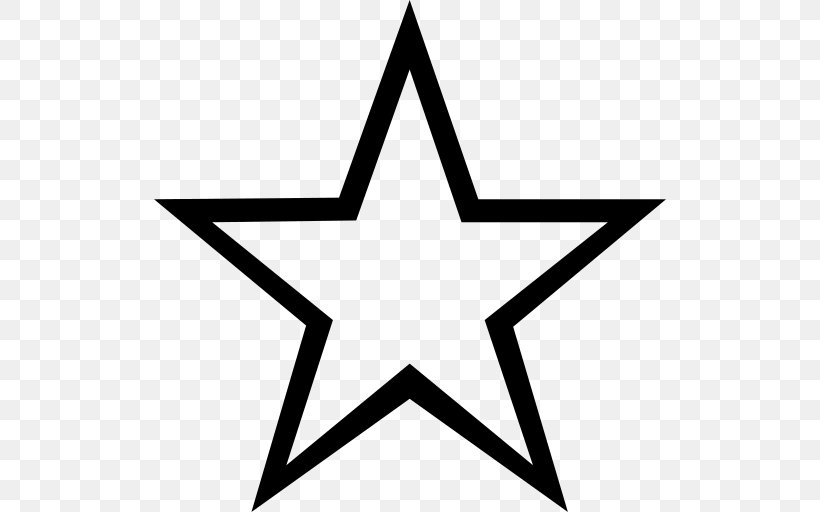 Star Clip Art, PNG, 512x512px, Star, Area, Black, Black And White, Fivepointed Star Download Free