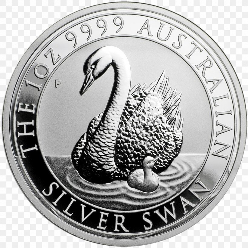 Silver Coin Silver Coin Cygnini Perth Mint, PNG, 900x900px, Coin, Australia, Australian Dollar, Black And White, Com Download Free