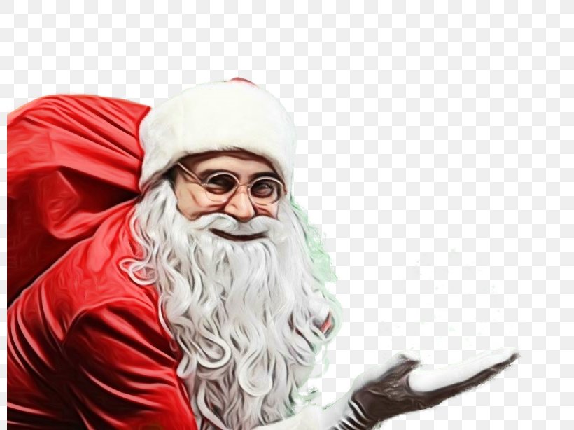 Santa Claus, PNG, 800x614px, Watercolor, Beard, Facial Hair, Fictional Character, Headgear Download Free