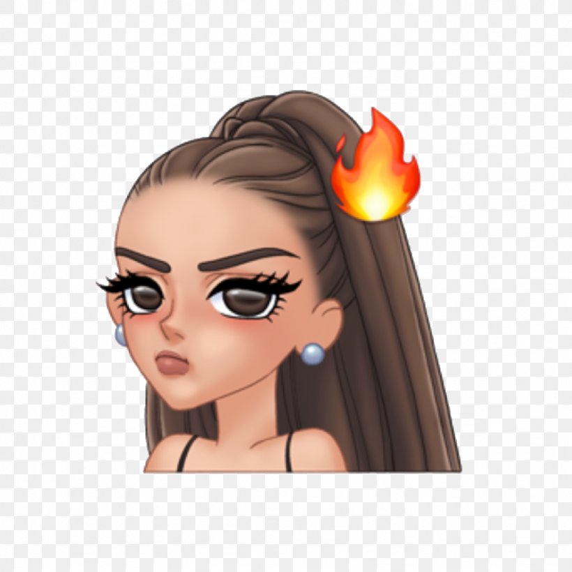 Emoji Dangerous Woman Moonlight Drawing, PNG, 1024x1024px, Emoji, Ariana Grande, Brown Hair, Cheek, Dangerous Woman Download Free