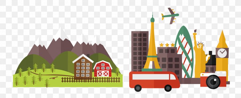 Travel Vacation Poster Illustration, PNG, 2162x884px, Travel, Architecture, Brand, Cartoon, Farm Stay Download Free