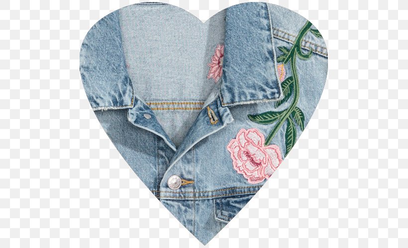 Jacket Denim Embroidery H&M Jeans, PNG, 500x500px, Jacket, Button, Clothing Sizes, Collar, Cuff Download Free