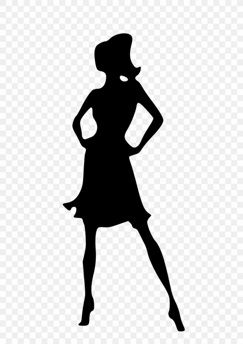 standing woman clipart black and white flower