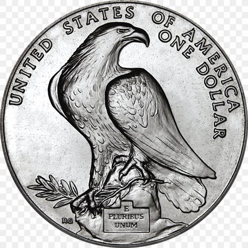 Eagle Coin Beak White Font, PNG, 1000x1000px, Eagle, Beak, Bird, Bird Of Prey, Black And White Download Free