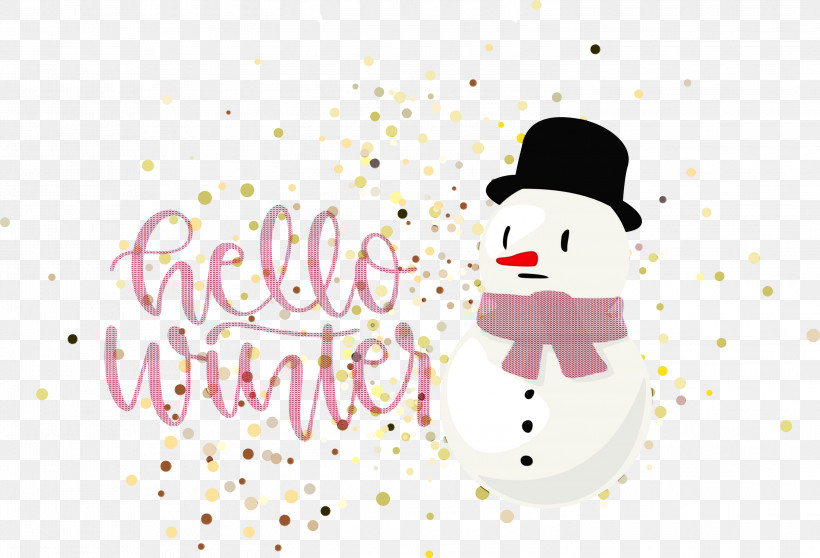 Snowman, PNG, 3000x2042px, Hello Winter, Cartoon, Happiness, Meter, Paint Download Free