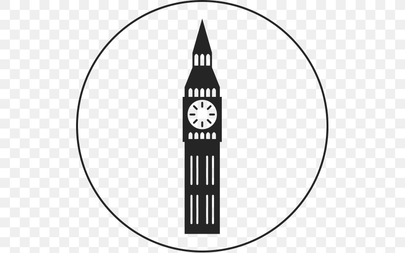 Big Ben Tower, PNG, 512x512px, Big Ben, Black, Black And White, Building, Clock Tower Download Free