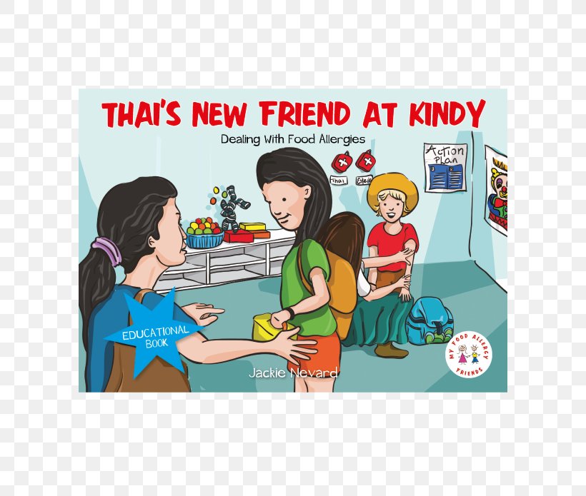 Thai's New Friend At Kindy: Dealing With Food Allergies Food Allergy Wheat Allergy, PNG, 600x695px, Food Allergy, Allergy, Cartoon, Child, Communication Download Free
