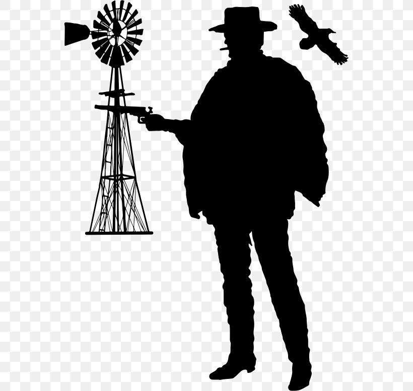 Silhouette Gunfighter Clip Art, PNG, 565x778px, Silhouette, Black And White, Drawing, Gunfighter, Human Behavior Download Free