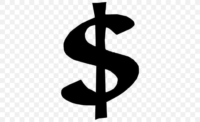 Dollar Sign Currency Symbol Money Bag Clip Art, PNG, 500x500px, Dollar Sign, Black And White, Currency Symbol, Dollar, Finance Download Free