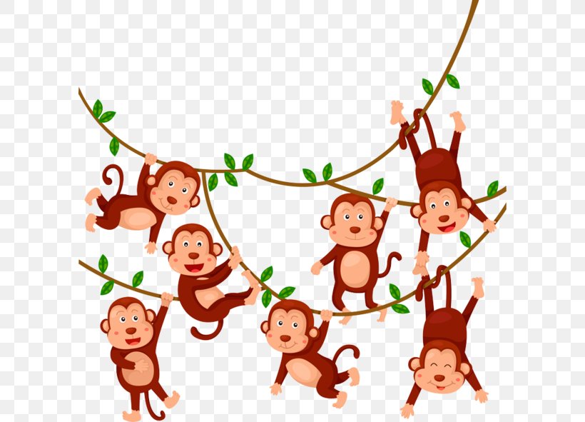Monkey Royalty-free Stock Photography Illustration, PNG, 600x591px, Monkey, Animation, Branch, Cartoon, Christmas Download Free