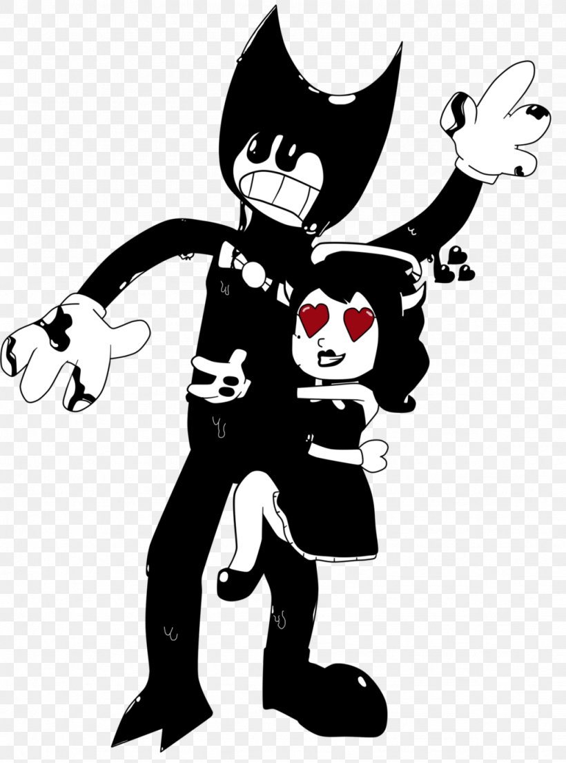 Bendy And The Ink Machine TheMeatly Games Fan Art, PNG, 1024x1380px, Watercolor, Cartoon, Flower, Frame, Heart Download Free