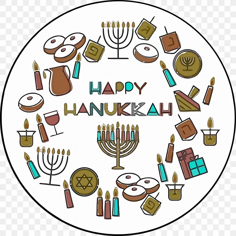 Hanukkah Happy Hanukkah Jewish Festival, PNG, 3000x3000px, Hanukkah, Dreidel, Hanukkah Stickers, Happy Hanukkah, Jewish Festival Download Free