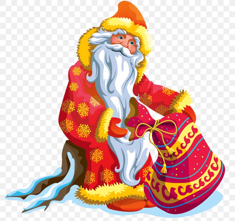 Ded Moroz Snegurochka Santa Claus Christmas Illustration, PNG, 800x772px, Ded Moroz, Art, Cartoon, Christmas, Christmas Decoration Download Free