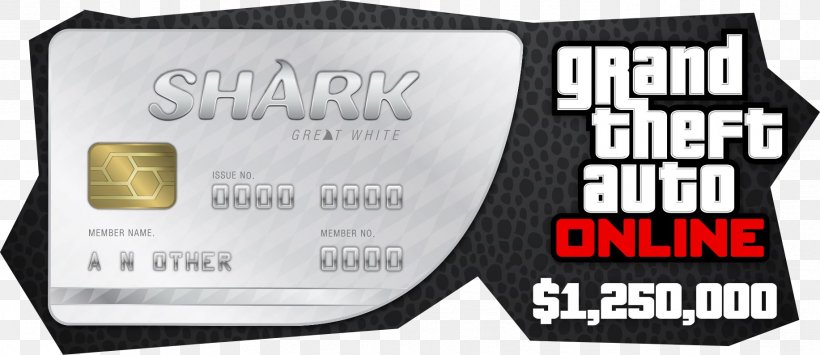 Grand Theft Auto V Grand Theft Auto Online Grand Theft Auto IV Great White Shark, PNG, 1833x794px, Grand Theft Auto V, Atm Card, Brand, Cash, Electronics Accessory Download Free